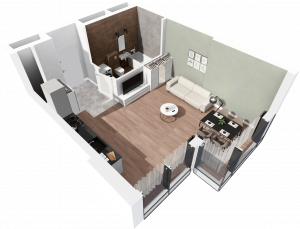 Lokal mieszkalny - 1 pokój z&nbsp;kuchnią