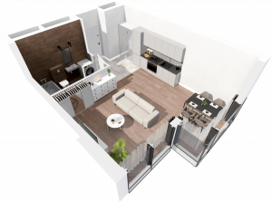 Lokal mieszkalny - 1 pokój z&nbsp;kuchnią