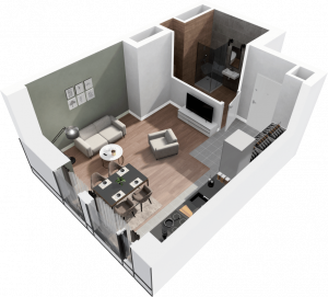 Lokal mieszkalny - 1 pokój z&nbsp;aneksem kuchennym