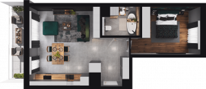 Lokal mieszkalny - 2 pokoje z&nbsp;aneksem kuchennym