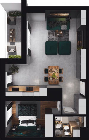 Lokal mieszkalny - 2 pokoje z&nbsp;aneksem kuchennym