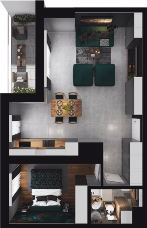 Lokal mieszkalny - 2 pokoje z&nbsp;aneksem kuchennym