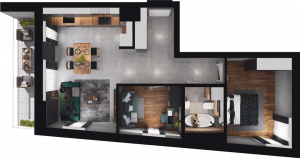 Lokal mieszkalny - 3 pokoje z&nbsp;aneksem kuchennym