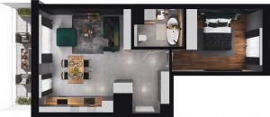 Lokal mieszkalny - 2 pokoje z&nbsp;aneksem kuchennym