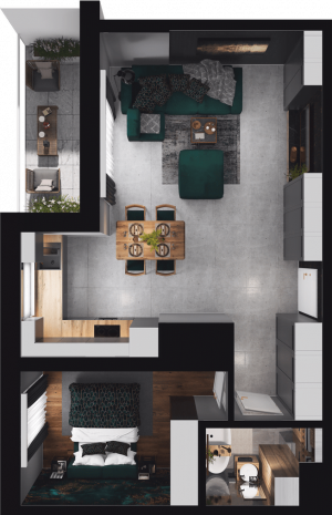 Lokal mieszkalny - 2 pokoje z&nbsp;aneksem kuchennym