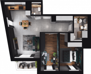 Lokal mieszkalny - 3 pokoje z&nbsp;aneksem kuchennym