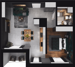 Lokal mieszkalny - 1 pokój z&nbsp;aneksem kuchennym