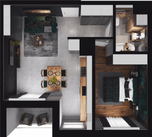 Lokal mieszkalny - 2 pokoje z&nbsp;aneksem kuchennym