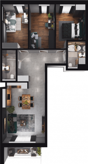 Lokal mieszkalny - 2 pokoje z&nbsp;aneksem kuchennym