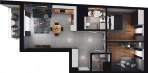 Lokal mieszkalny - 3 pokoje z&nbsp;aneksem kuchennym