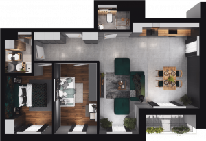 Lokal mieszkalny - 3 pokoje z&nbsp;aneksem kuchennym