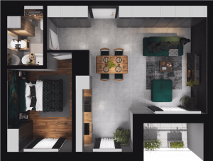 Lokal mieszkalny - 2 pokoje z&nbsp;aneksem kuchennym