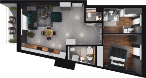 Lokal mieszkalny - 3 pokoje z&nbsp;aneksem kuchennym