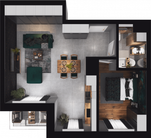 Lokal mieszkalny - 2 pokoje z&nbsp;aneksem kuchennym