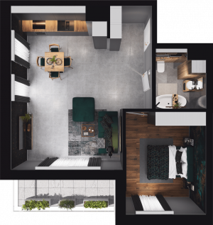 Lokal mieszkalny - 2 pokoje z&nbsp;aneksem kuchennym