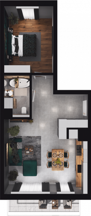 Lokal mieszkalny - 2 pokoje z&nbsp;aneksem kuchennym