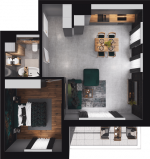 Lokal mieszkalny - 2 pokoje z&nbsp;aneksem kuchennym