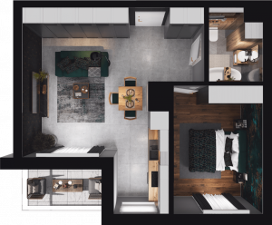 Lokal mieszkalny - 2 pokoje z&nbsp;aneksem kuchennym