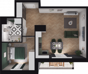 Lokal mieszkalny - 2 pokoje z&nbsp;aneksem kuchennym