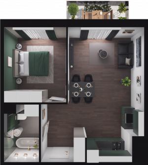 Lokal mieszkalny - 2 pokoje z&nbsp;aneksem kuchennym