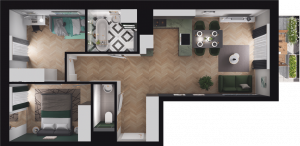 Lokal mieszkalny - 3 pokoje z&nbsp;aneksem kuchennym