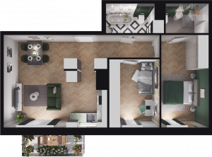 Lokal mieszkalny - 3 pokoje z&nbsp;aneksem kuchennym